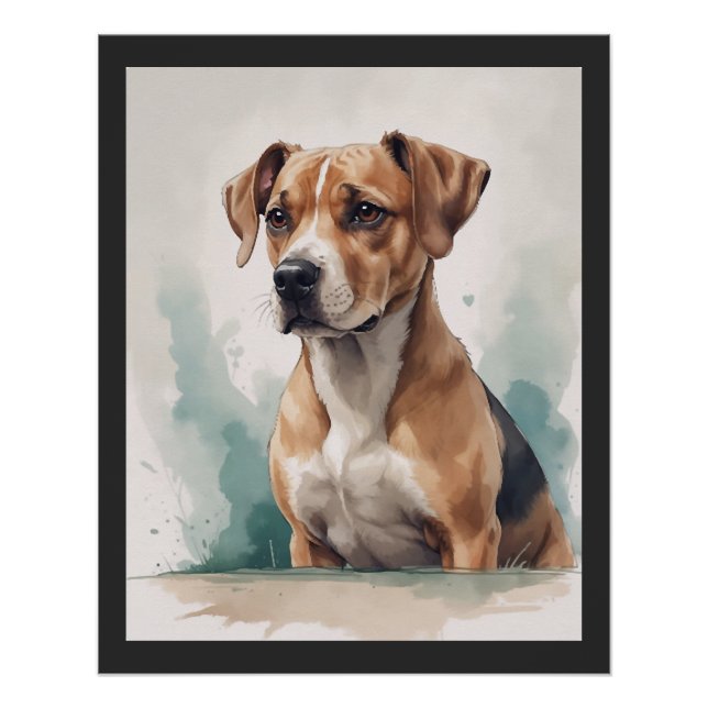 Dog Portrait Watercolor Poster (Front)