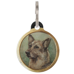 DOG PORTRAITS /German Shepherd /Photo Template Pet Tag