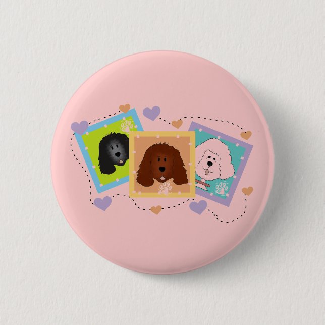 Dog Portraits Tshirts and Gifts 2 Inch Round Button (Front)