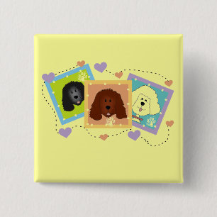 Dog Portraits Tshirts and Gifts 2 Inch Square Button