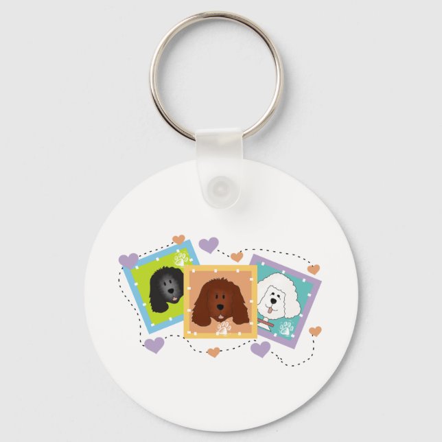 Dog Portraits Tshirts and Gifts Keychain (Front)