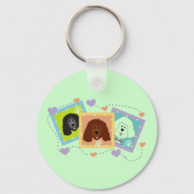 Dog Portraits Tshirts and Gifts Keychain (Front)