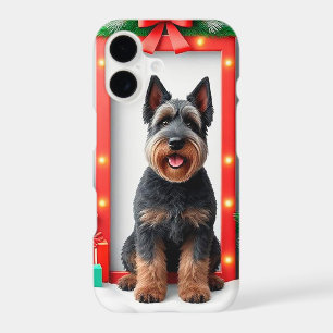 Dog Posing Among Festive Christmas Decorations