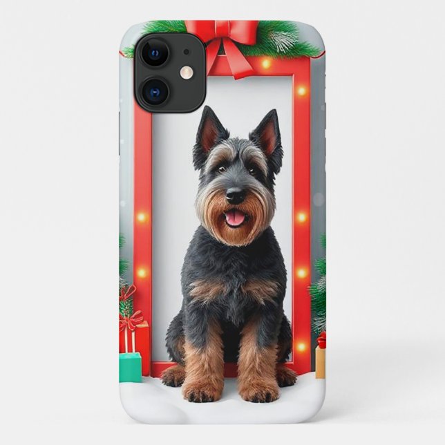 Dog Posing Among Festive Christmas Decorations Case-Mate iPhone Case (Back)