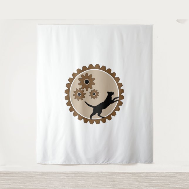 dog powered cage with wheels   tapestry (Front)