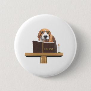 Dog Preacher 2 Inch Round Button