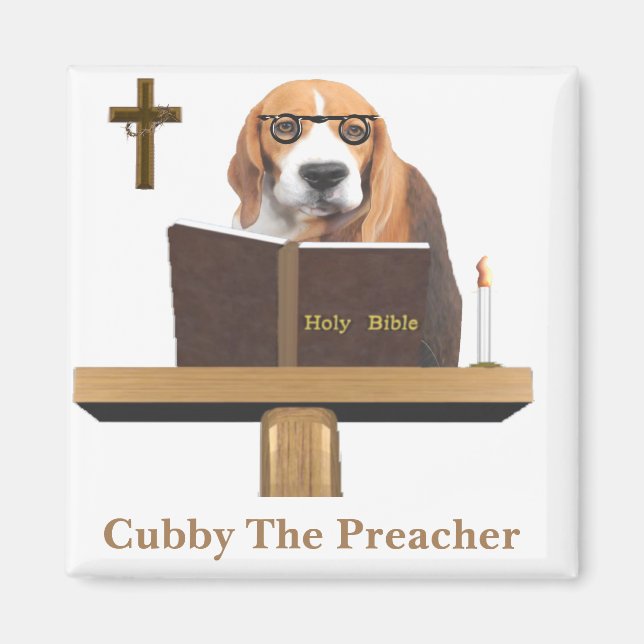 Dog Preacher Magnet (Front)