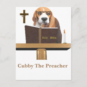 Dog Preacher Postcard