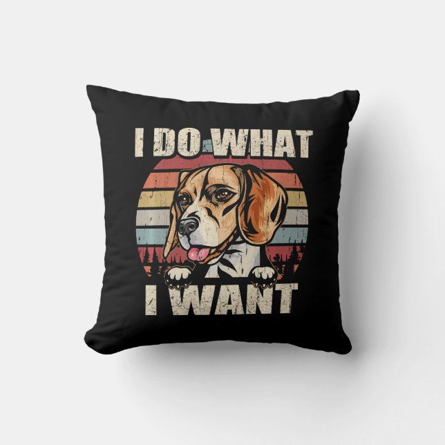 Dog Premium/ Funny Beagle/ Pet Dog Lover  Throw Pillow (Front)