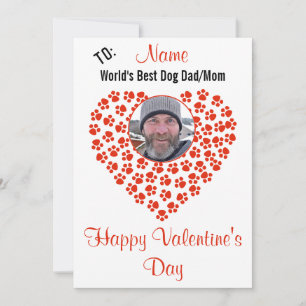 Dog Print Customizable Valentine's Message Holiday Card