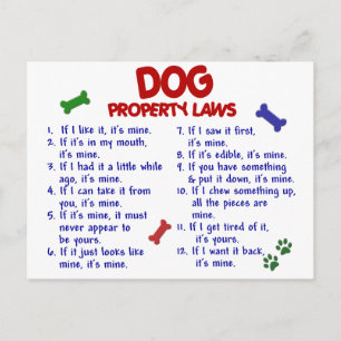 DOG Property Laws 2 Postcard