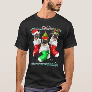 Dog Pug Christmas Socks Xmas Pajama Pet Puppy 1 T-Shirt