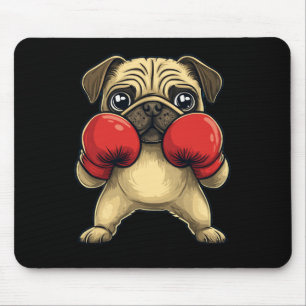 Dog Pug Dressed As A Boxer Funny Boxing  Mouse Pad