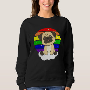 Dog Pug Rainbow Glitter Kawaii Dogs Colorful Sweatshirt
