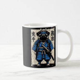 Dog Pug Samurai Funny Japanese Warrior Art Men Wom Coffee Mug