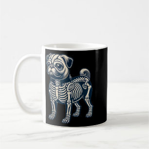 Dog Pug Skeleton Halloween Coffee Mug