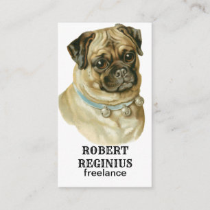 Dog Pug Vintage Business Card