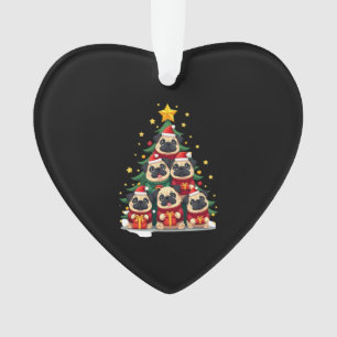 Dog Pugs Christmas Tree Cute Xmas (1) Ornament