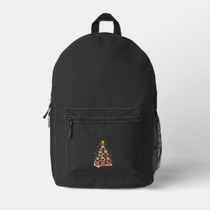 Dog Pugs Christmas Tree Cute Xmas (1) Printed Backpack