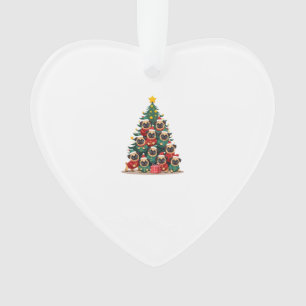 Dog Pugs Christmas Tree Cute Xmas (2) Ornament