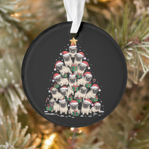 Dog Pugs Christmas Tree Cute Xmas Dogs Mom Ornament
