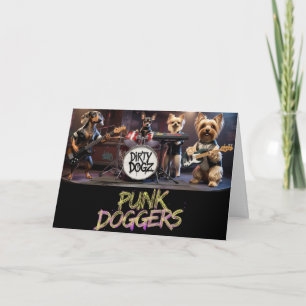 Dog Punk Rock Card