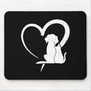Dog Puppy And Baby Cat Heart For Pets Animal Lover Mouse Pad