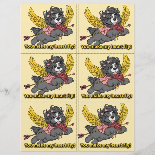 Dog Puppy Classroom Valentine Sheets (Front)