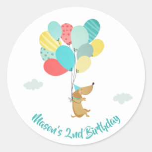 Dog puppy Envelope seal sticker Paw-ty Blue Boy