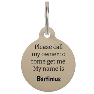 Dog, Puppy if lost, Khaki Large 1.25-in Pet ID Tag