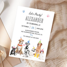 Dog Puppy Let's Pawty Birthday Party