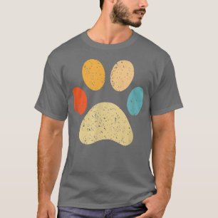 Dog Puppy Paw Print Dog Mom Cute Vintage Dog Lover T-Shirt
