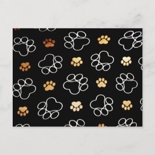 Dog Puppy Paw Prints Gifts for Dog Lovers Postcard