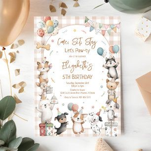 Dog Puppy Pawty Birthday Invitation