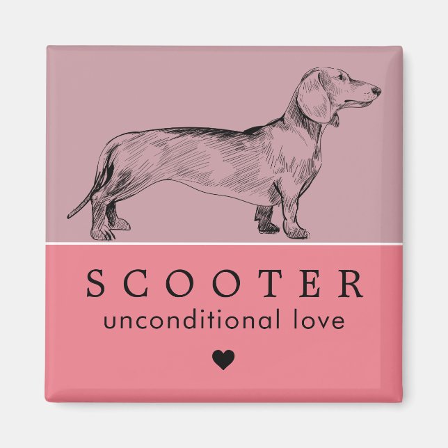 Dog Puppy Personalized Name Magnet (Front)