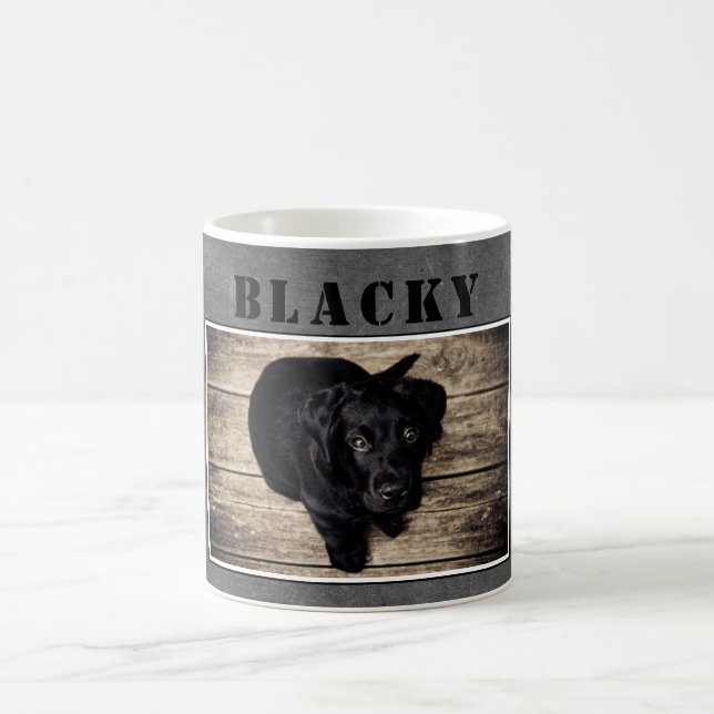 Dog Puppy Pet Photo and Name Chalkboard  Coffee Mug (Center)