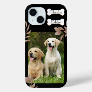 Dog puppy phone photo and name two dogs iPhone 15 case