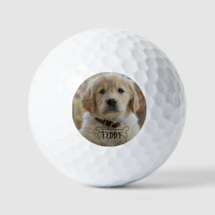 DOG PUPPY PHOTO NAME BONE BEST DOG MOM DAD TRENDY GOLF BALLS