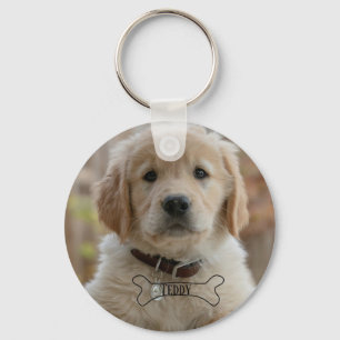 DOG PUPPY PHOTO NAME BONE BEST DOG MOM DAD TRENDY KEYCHAIN