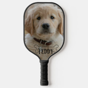 DOG PUPPY PHOTO NAME BONE BEST DOG MOM DAD TRENDY PICKLEBALL PADDLE