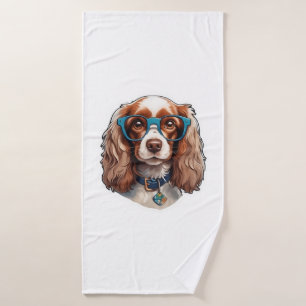 Dog Puppy Pooch Cute Funny Glasses Study Student   Bath Towel