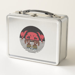 Dog Puppy Shirt I Love Dogs Paw Print Heart Cute Metal Lunch Box