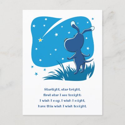 Dog Puppy Shooting Star Make Wish Night Blue Sky