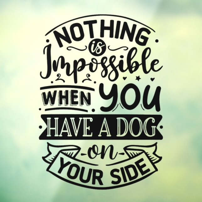 Dog Quote Typography Black Window Cling (Sheet 3)