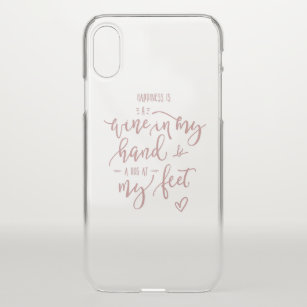 Dog Quote Wine Lover Handlettered Pink iPhone XS Case