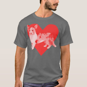 Dog Red Heart Cardigan Welsh Corgi588 T-Shirt
