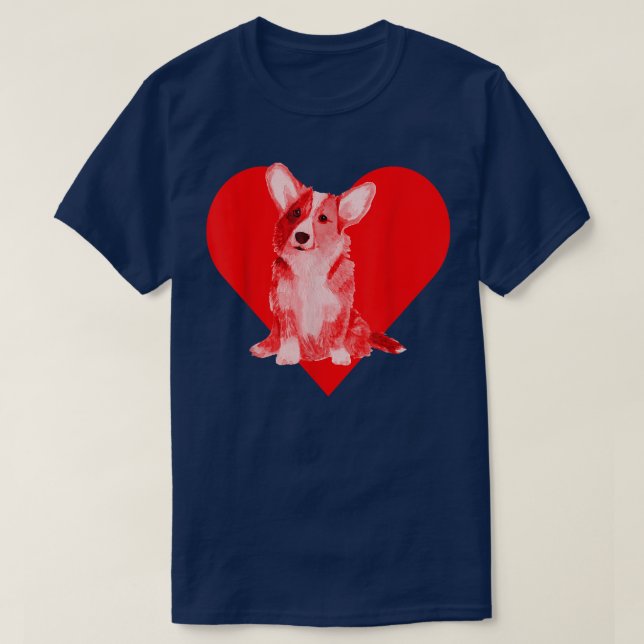 Dog Red Heart Corgi-890 T-Shirt (Design Front)