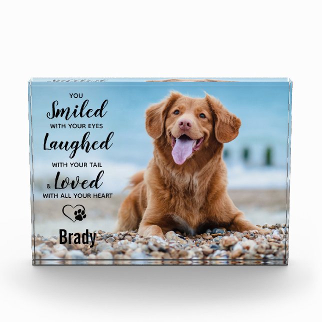 Dog Remembrance Keepsake Pet Loss Pet Memorial Photo Block (Front)