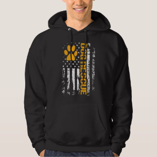 Dog Rescue American Flag Dog Shelter Dog Adoption Hoodie