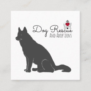 Dog Rescue And Adoptions Square Business Card